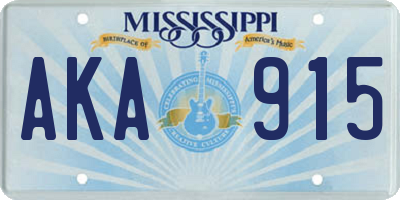 MS license plate AKA915
