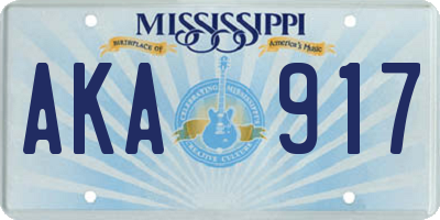 MS license plate AKA917