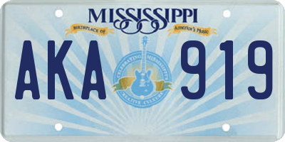 MS license plate AKA919