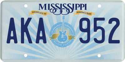 MS license plate AKA952