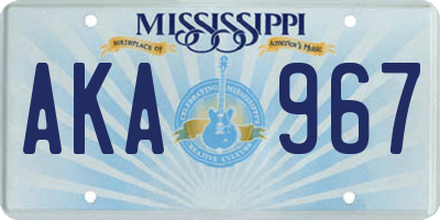 MS license plate AKA967