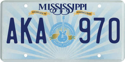 MS license plate AKA970