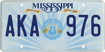MS license plate AKA976