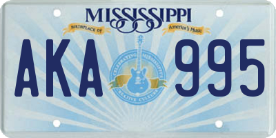 MS license plate AKA995