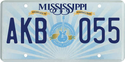 MS license plate AKB055