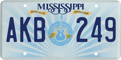 MS license plate AKB249