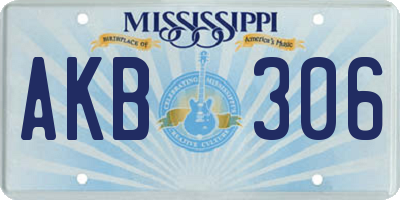 MS license plate AKB306
