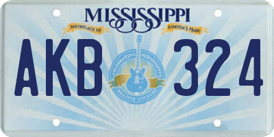 MS license plate AKB324