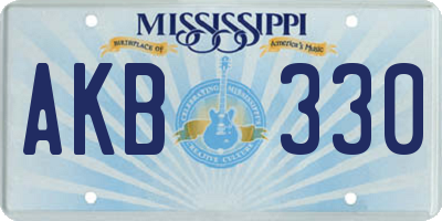 MS license plate AKB330