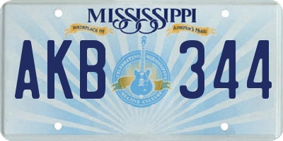 MS license plate AKB344