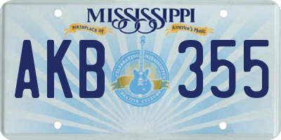 MS license plate AKB355
