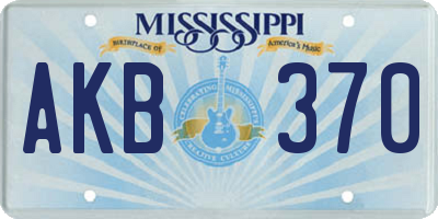MS license plate AKB370