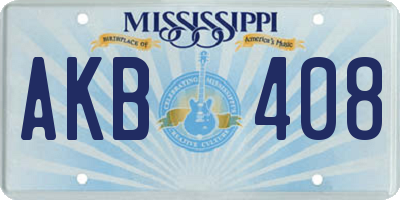 MS license plate AKB408
