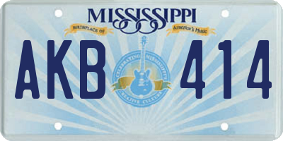 MS license plate AKB414