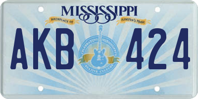 MS license plate AKB424