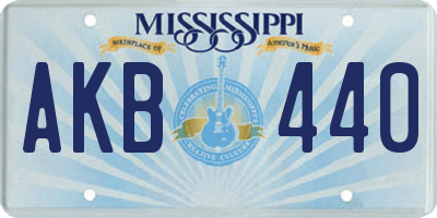 MS license plate AKB440