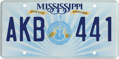 MS license plate AKB441