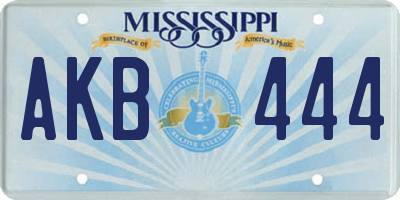 MS license plate AKB444