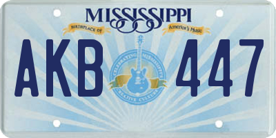 MS license plate AKB447