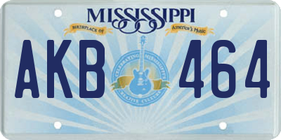 MS license plate AKB464