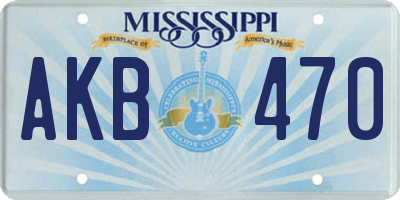 MS license plate AKB470