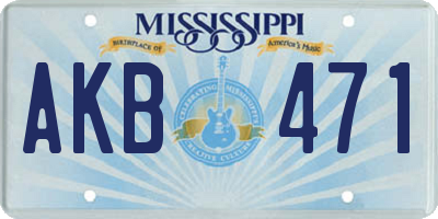 MS license plate AKB471