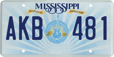 MS license plate AKB481
