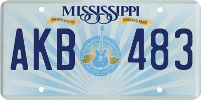 MS license plate AKB483