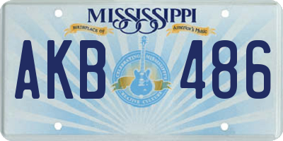 MS license plate AKB486