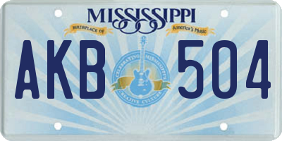 MS license plate AKB504