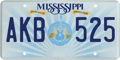 MS license plate AKB525