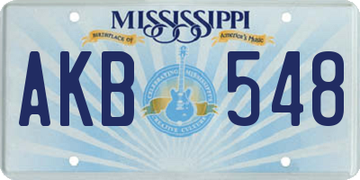 MS license plate AKB548