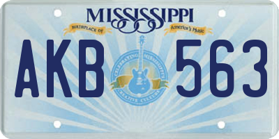 MS license plate AKB563