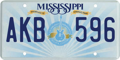 MS license plate AKB596