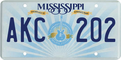 MS license plate AKC202