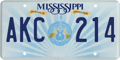 MS license plate AKC214