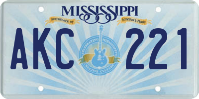 MS license plate AKC221