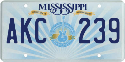 MS license plate AKC239