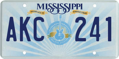 MS license plate AKC241