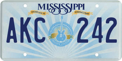 MS license plate AKC242