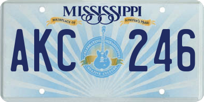 MS license plate AKC246
