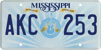 MS license plate AKC253