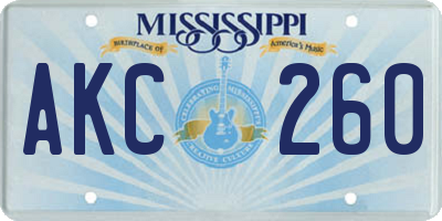 MS license plate AKC260