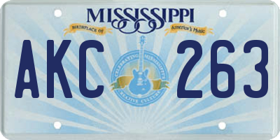 MS license plate AKC263