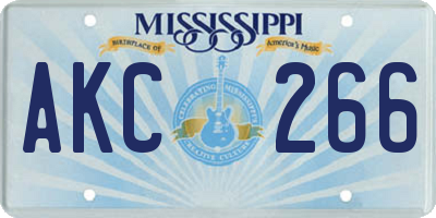 MS license plate AKC266