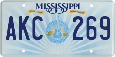 MS license plate AKC269