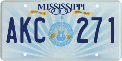 MS license plate AKC271