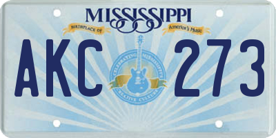 MS license plate AKC273
