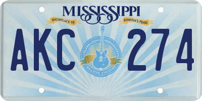 MS license plate AKC274