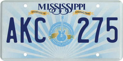 MS license plate AKC275